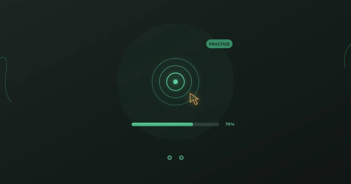 Cybersecurity awareness exercises - target with cursor representing interactive practice