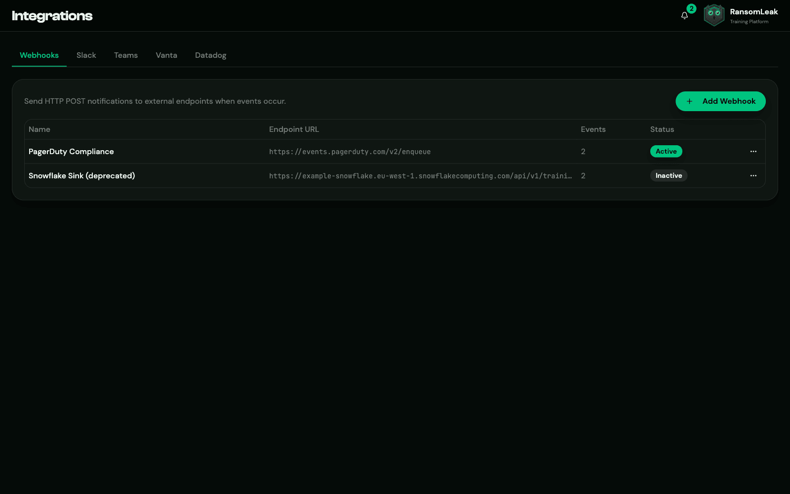 API & Webhooks