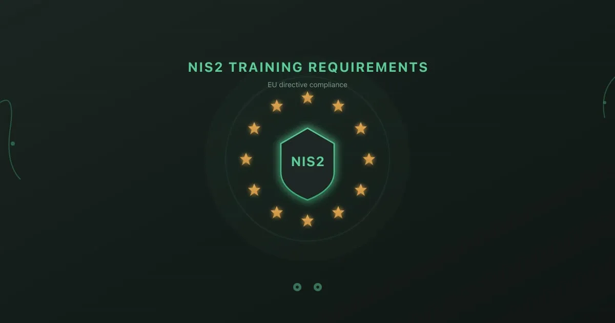 NIS2 training requirements for EU organizations - circle of EU stars around a NIS2 directive shield